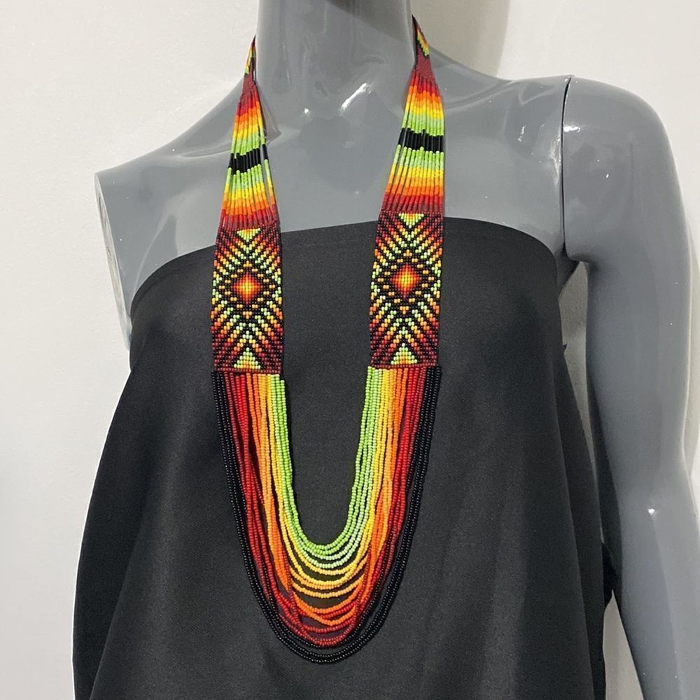 Handmade glass bead necklace